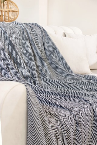 Colcha de sofá de algodón 300 g/m² Woven Cozy - 170 x 200 cm - Negro