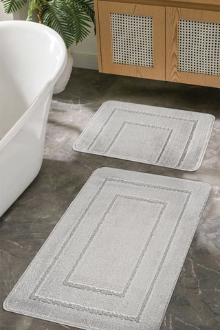 2 alfombras de baño - Gris - 50 x 80 / 40 x 50 cm