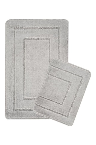 2 alfombras de baño - Gris - 50 x 80 / 40 x 50 cm