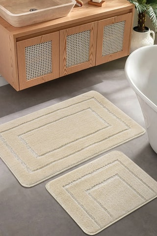 2 alfombras de baño - Crema - 50 x 80 / 40 x 50 cm
