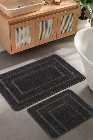 2 alfombras de baño - Antracita - 50 x 80 / 40 x 50 cm