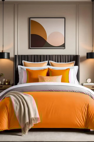 Funda nórdica de algodón 61 hilos/cm² - Naranja