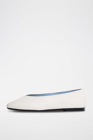 Leren Ballerina's - Wit en zwart