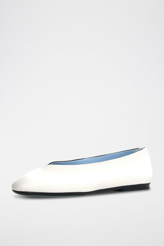 Leren Ballerina's - Wit en zwart