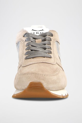 Baskets en cuir - Blanc, marron et argenté