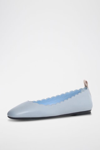 Leren Ballerina's - Grijs