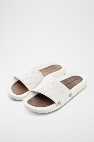 Mules en cuir Bristol-Asaubrd - Blanc et doré