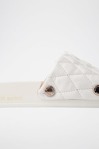 Mules en cuir Bristol-Asaubrd - Blanc et doré