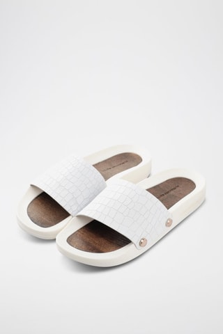 Mules en cuir Bristol-Asaubrd - Blanc et doré