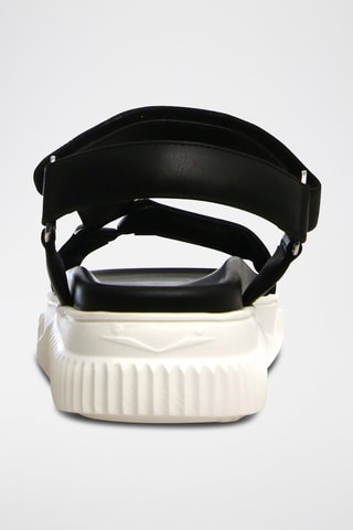 Sandales en cuir nappa Lisa - Blanc et noir