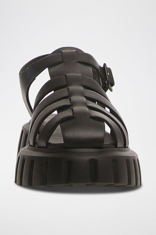 Sandales plateformes en cuir de veau Grenelle - Noir