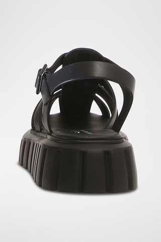 Sandales plateformes en cuir de veau Grenelle - Noir