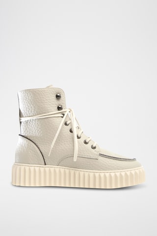 Leren Enkellaarzen - Beige