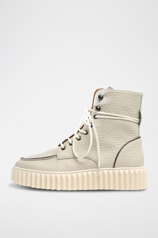 Leren Enkellaarzen - Beige