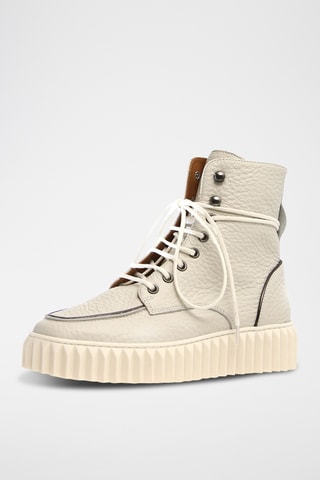 Leren Enkellaarzen - Beige