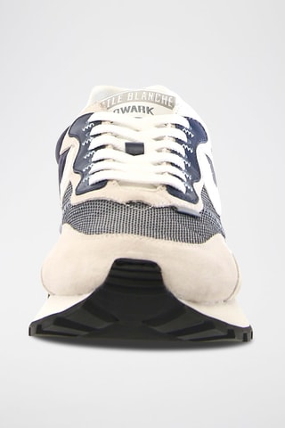 Baskets en nubuck - Blanc, noir et bleu