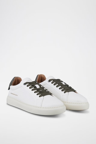 Leren Sneakers - Wit en groen
