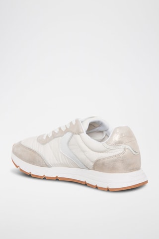 Leren Sneakers Storm - Wit en grijs