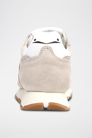 Baskets en cuir - Blanc, doré et gris