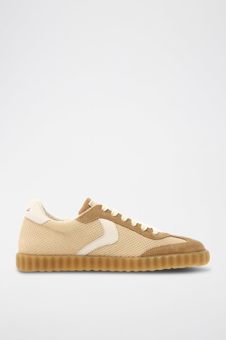 Baskets en cuir - Blanc, beige et marron