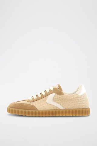 Baskets en cuir - Blanc, beige et marron