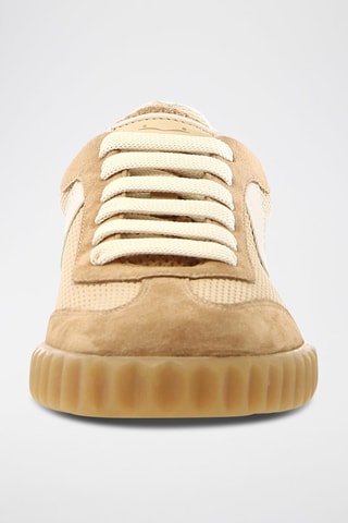 Baskets en cuir - Blanc, beige et marron