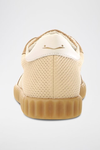 Baskets en cuir - Blanc, beige et marron