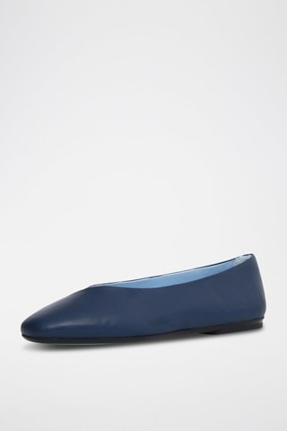 Leren Ballerina's - Blauw