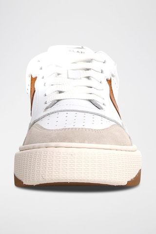 Baskets en cuir - Blanc, beige et marron
