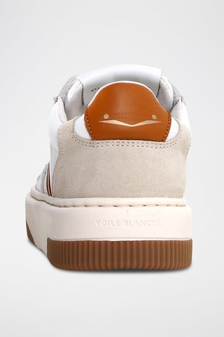 Baskets en cuir - Blanc, beige et marron