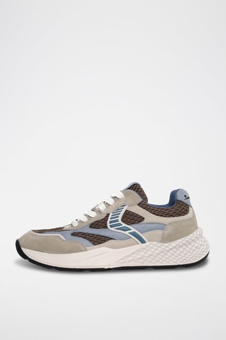 Baskets en nubuck - Beige, marron et gris