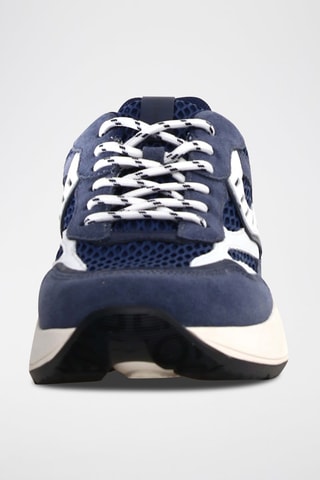 Baskets en nubuck - Blanc et bleu