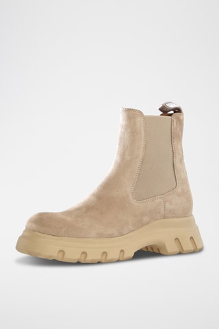 Leren Chelsea Enkellaarzen Twilly - Beige