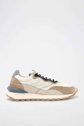 Baskets en nubuck - Blanc, beige et gris