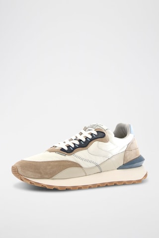 Baskets en nubuck - Blanc, beige et gris