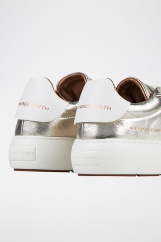 Baskets en cuir - Blanc et argenté