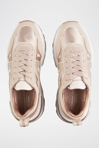 Baskets plateformes - Blanc, rose et doré