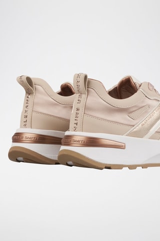 Baskets plateformes - Blanc, rose et doré