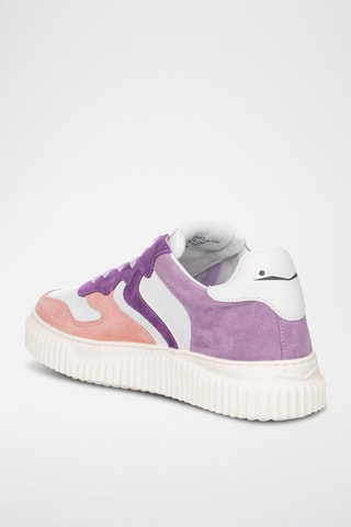 Baskets en cuir - Blanc, violet et rose