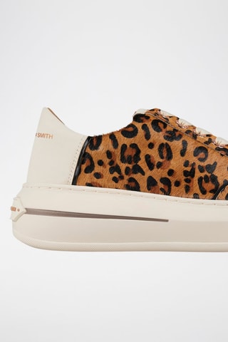 Baskets plateformes en nubuck - Blanc, noir et doré