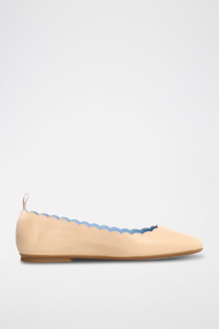 Leren Ballerina's - Beige