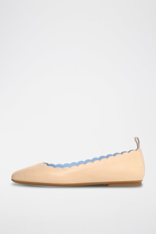 Leren Ballerina's - Beige