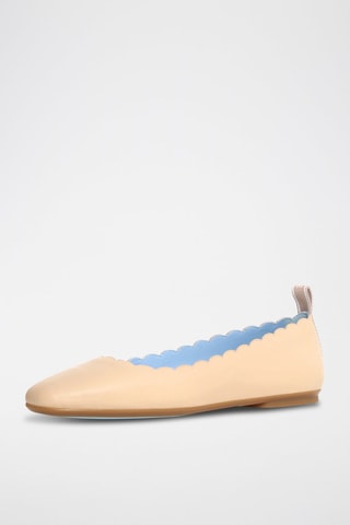 Leren Ballerina's - Beige