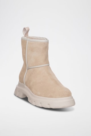 Leren Enkellaarzen - Beige