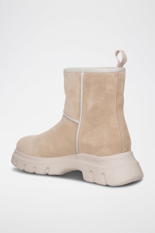 Leren Enkellaarzen - Beige