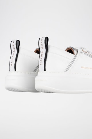 Baskets en cuir Wembley - Blanc et argenté