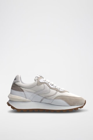 Leren Sneakers Qwark - Beige en grijs