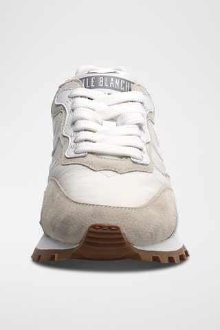 Leren Sneakers Qwark - Beige en grijs