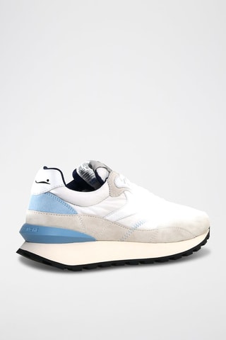Leren Sneakers - Wit en blauw