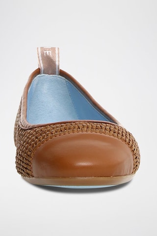 Leren Ballerina's - Wit en bruin